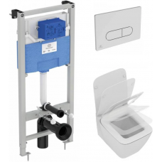 Комплект инсталляции с подвесным унитазом IDEAL STANDARD Prosys Strada II с сиденьем и кнопкой P387001